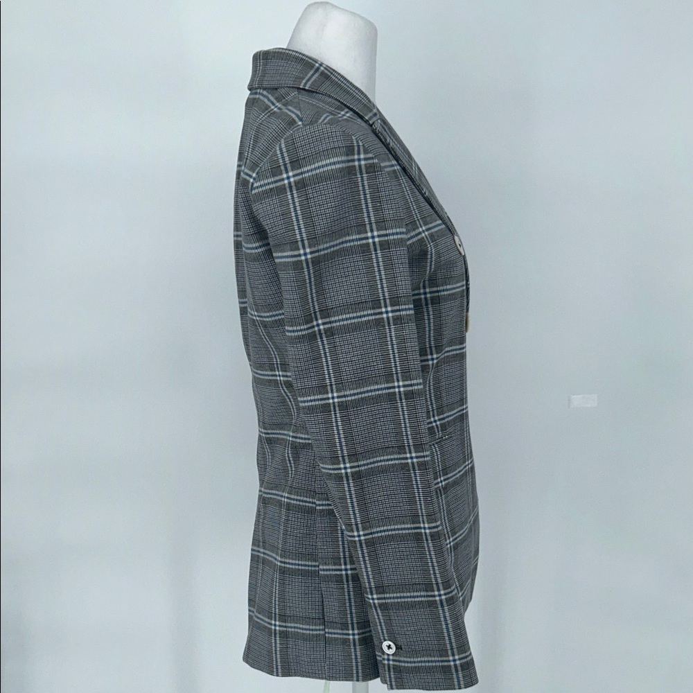 Circolo 1901 Double Breasted Plaid Blazer Blue Gray Made in Italy - Picture 5 of 14